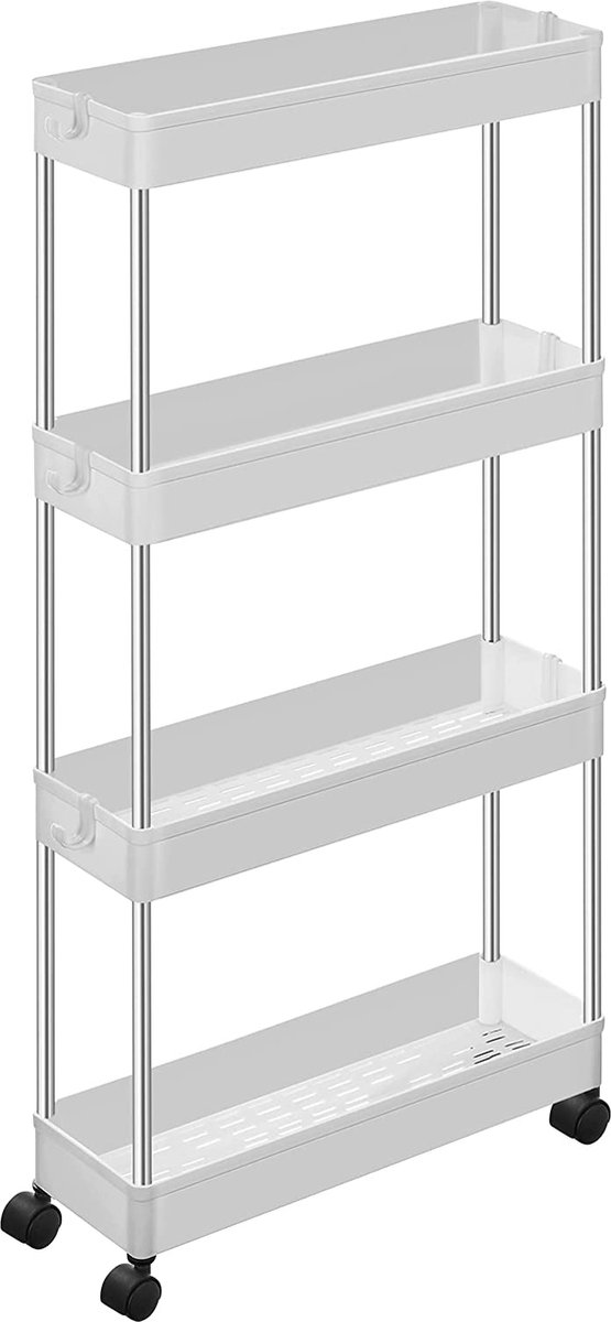 AZURU - Keukentrolley - trolley op wieltjes - multifunctioneel - wit