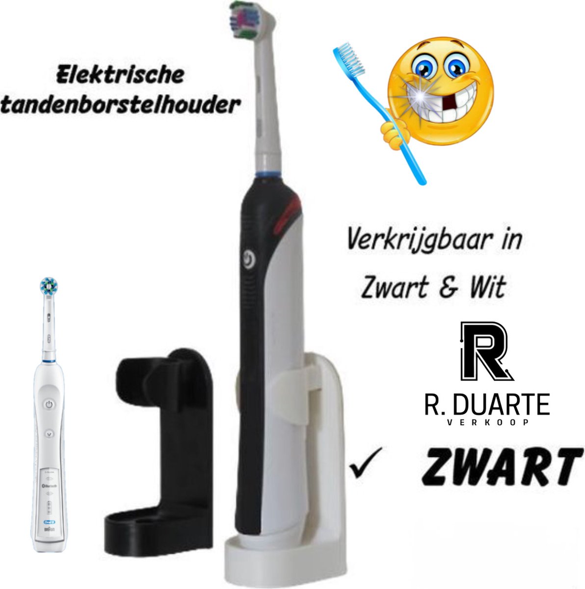 kwalitatieve Elektrische tandenborstelhouders ZWART 1 stuk zonder boren geschikt voor Oral B Toothbrush Zelfklevend hangende houder voor elektrische tandenborstels tandenborstelhouder- standaard accessoire