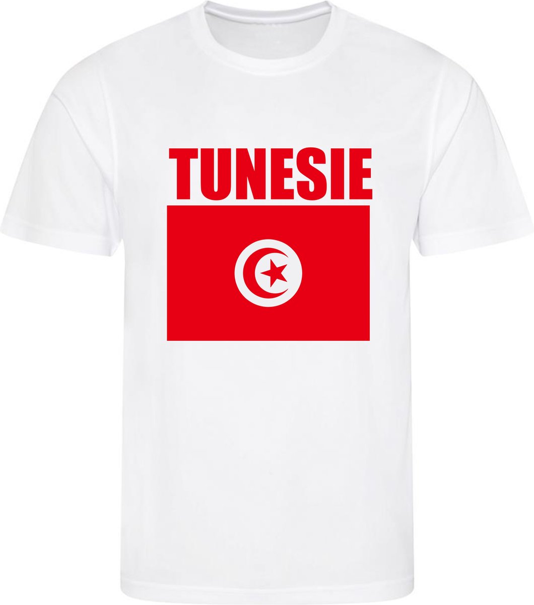 WK - Tunesi? - Tunisia - ???? - T-shirt Wit - Voetbalshirt - Maat: XXL - Wereldkampioenschap voetbal 2022