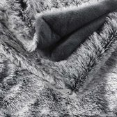 Wicotex-Plaid-deken-fleece plaid kunst bont Antartica 180x220cm grijs polyester hoog polig-Zacht en warme Fleece deken.