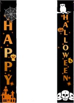 Décoration Halloween - Décoration - Décoration de fête - Drapeaux de porte - Extérieur - 180 x 30 cm - Happy Halloween - 2 pièces