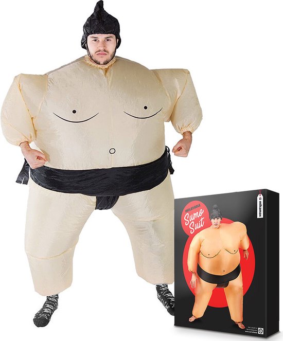 MikaMax Sumo Wrestler Suit - Combinaison Opblaasbaar électrique - Costume de lutteur Sumo - Déguisements - Pour adultes et à partir de 14 ans - Taille unique