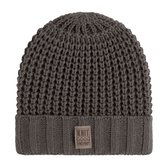 Knit Factory Robin Gebreide Muts Heren & Dames - Beanie hat - Cappuccino - Grofgebreid - Warme bruine Wintermuts - Unisex - One Size