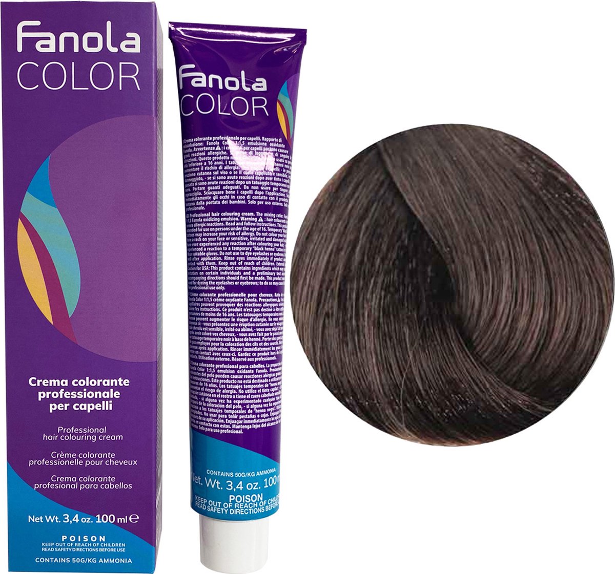 Fanola Haarverf Professional Colouring Cream 5.3 Light Chestnut Golden