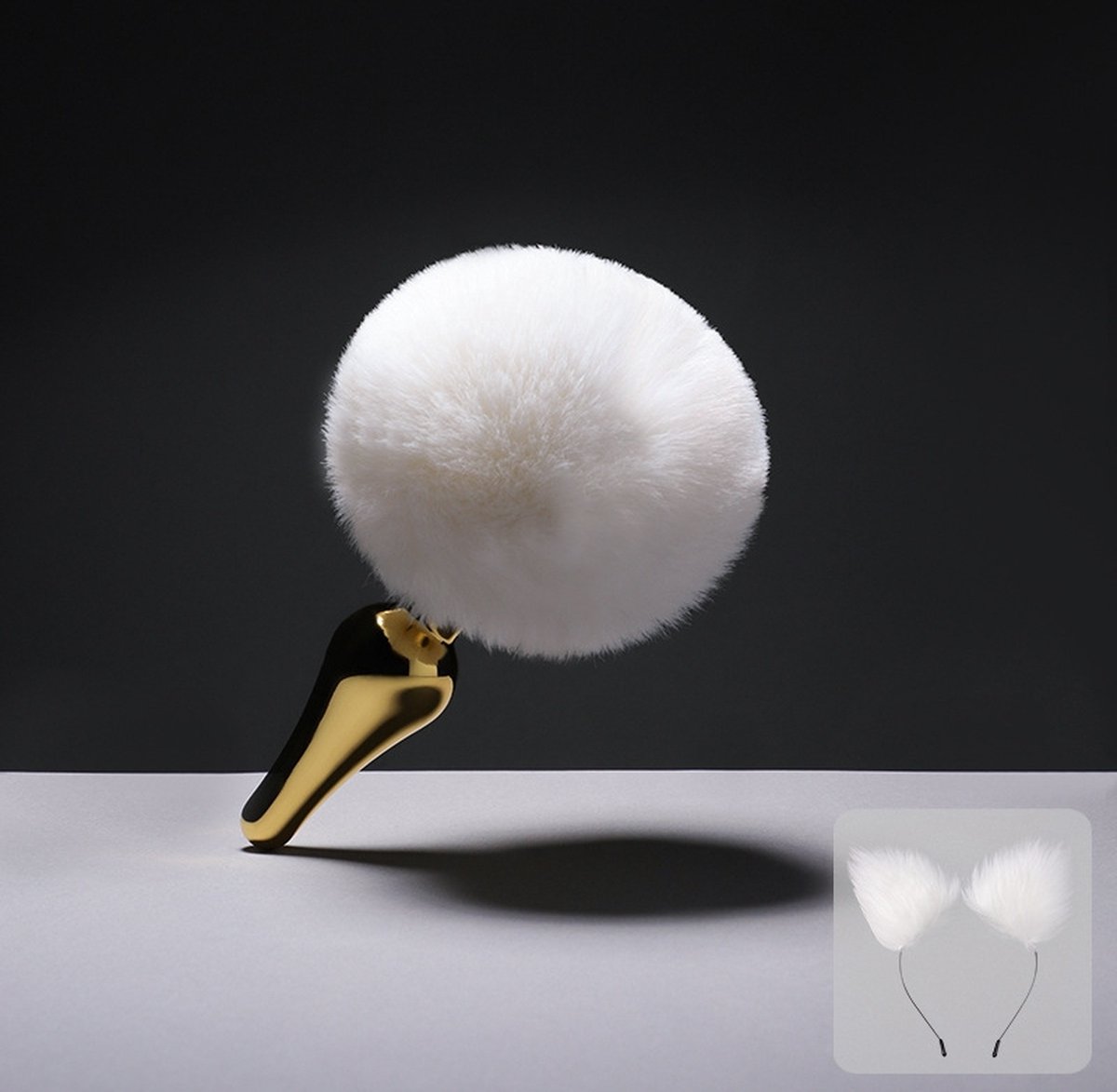 Goedkoopste Buttplug goud met konijnenstaart
