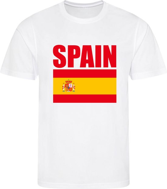 Coupe du Monde - Espagne - Espagne - Espana - T-Shirt Wit - Maillot de Football - Taille: L - Coupe du Monde de Football 2022