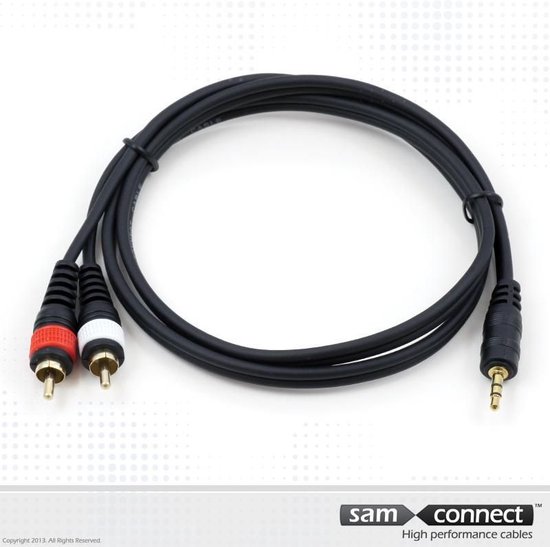 MOSWAG Vergulde 6,35 mm 1/4 inch mannelijke TRS stereo-stekker naar 2 RCA Phono mannelijke audio Y splitterkabel, connector draadkabel Plug-6.6FT