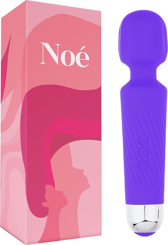 Essential Pleasure Noé - Magic Wand Vibrator - Massagestaaf met Clitoris Stimulator – Vibrators voor Vrouwen – Paars