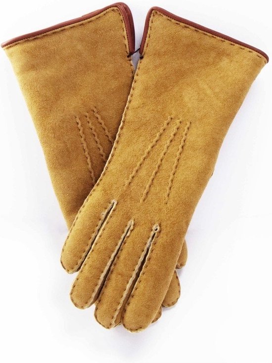 Beige Lammy handschoenen suede voor volwassenen 10 (XL -  26 cm)