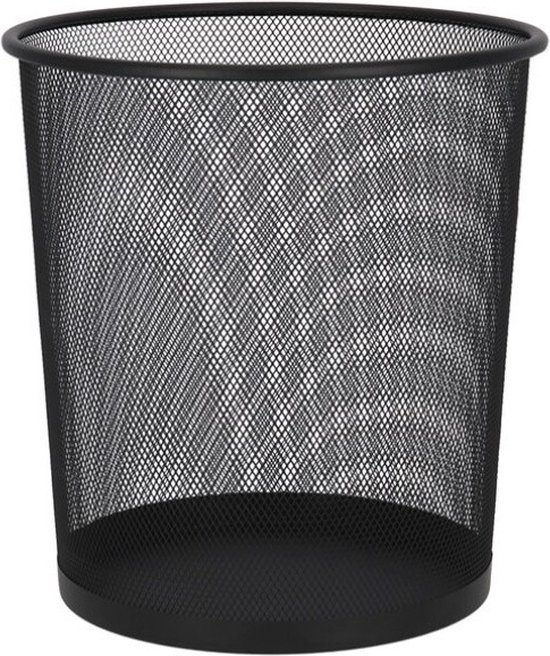 Poubelle de bureau/corbeille à papier 9 litres noir - Poubelles à Papier
