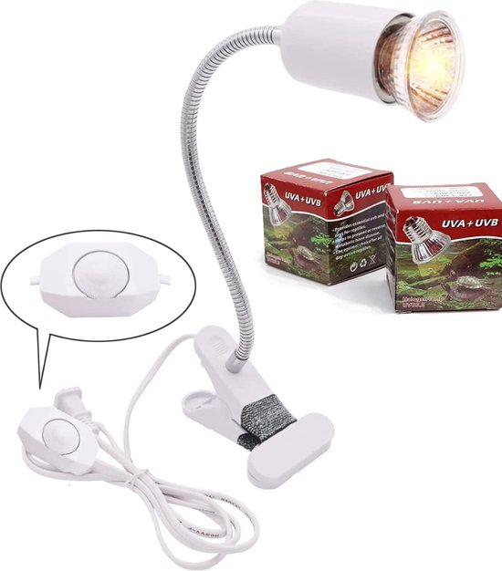 Warmtelamp reptielen Wit - schildpad terrarium uvb warmte lamp voor  reptielen E27 UVA... | bol.com