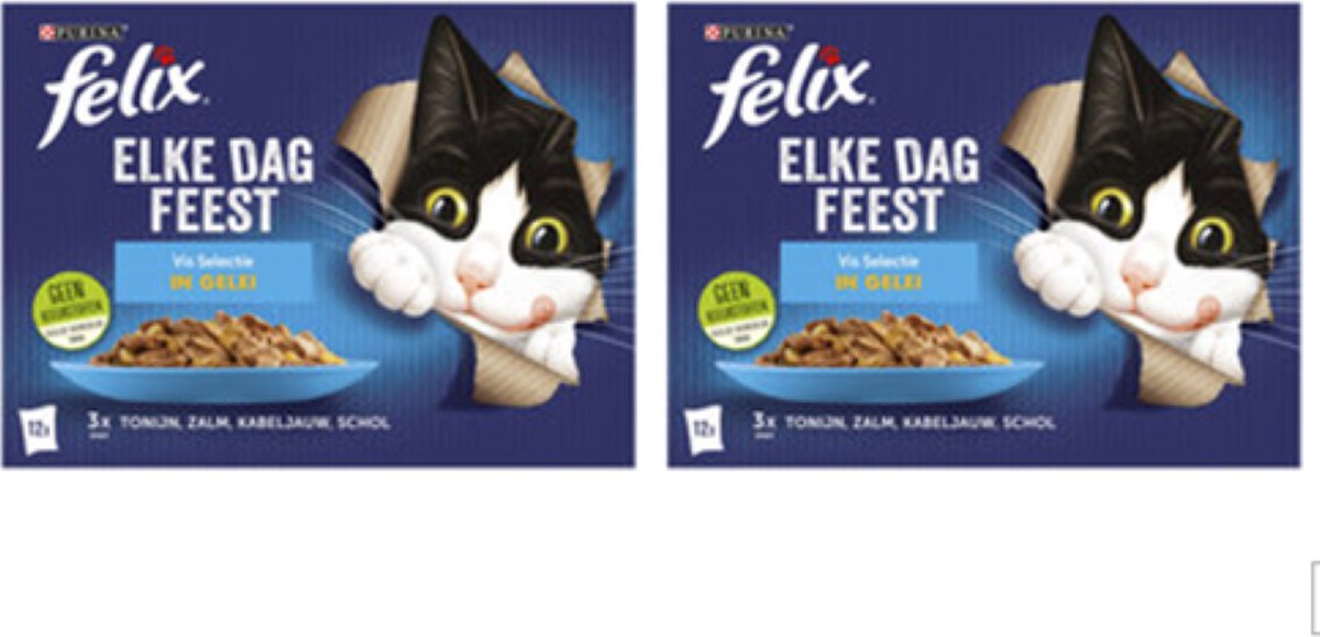 Felix Felix - Elke Dag Feest Vis Selectie in Gelei - Kattenvoer - 12x85g