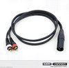 2x RCA - 2x XLR kabel m/m, Zwart