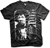 Jimi Hendrix Unisex Tshirt -3XL- Distressed Zwart