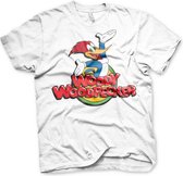 Woody Woodpecker Unisex Tshirt -3XL- Classic Logo Wit