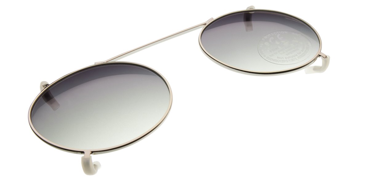 Icon Eyewear Zonnebril CLIP - Zilverkleurig montuur - Lichtgroene glazen