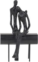 Rasteli Statue décorative "couple sur banc" Métal Zwart L 16,5 l 13 x H 31,5 cm