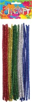 Chenille draad - 30x - glitter 5 kleurenmix - Buigbaar draad - 30 cm