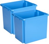 Sunware Opslagbox - 2 stuks - kunststof 45 liter blauw 45 x 36 x 36 cm