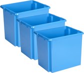 Sunware Opslagbox - 3 stuks - kunststof 45 liter blauw 45 x 36 x 36 cm