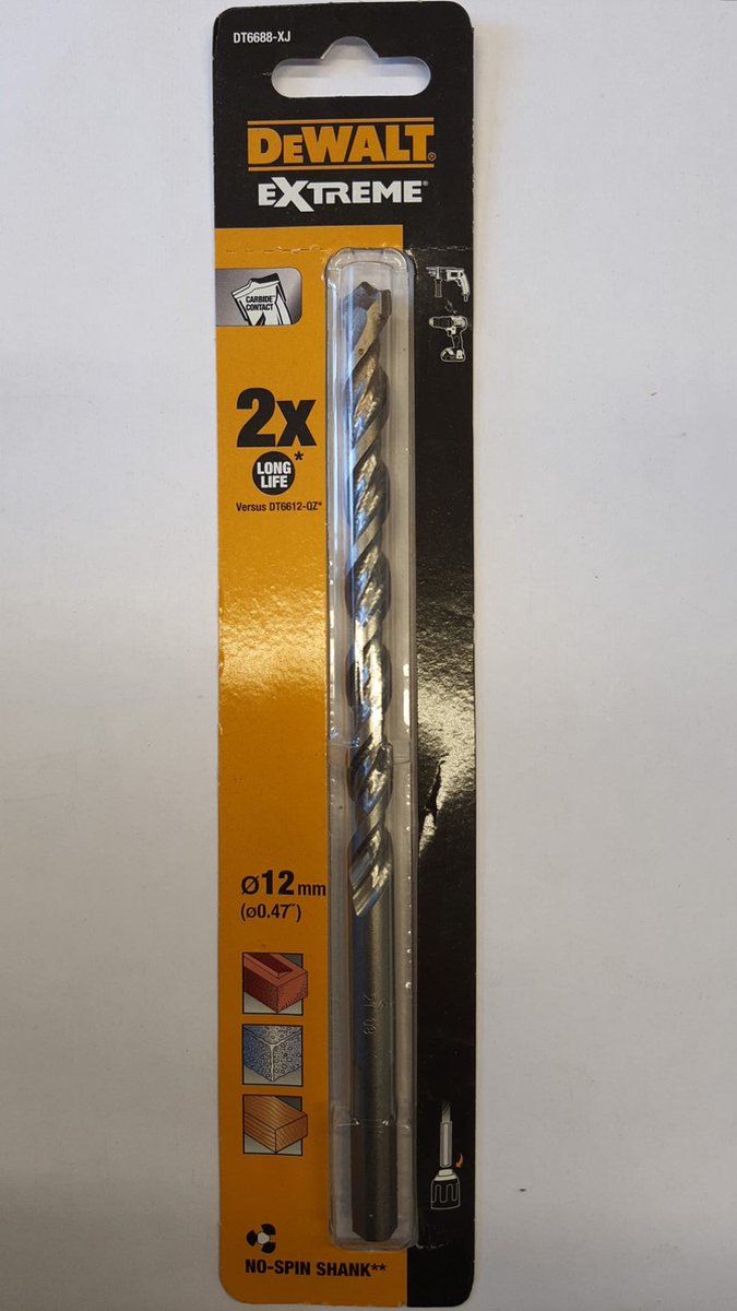 DEWALT DT6688-XJ - BETONBOOR - EXTREME MASONRY - 12MM - 12X130X200MM - DRILL BIT
