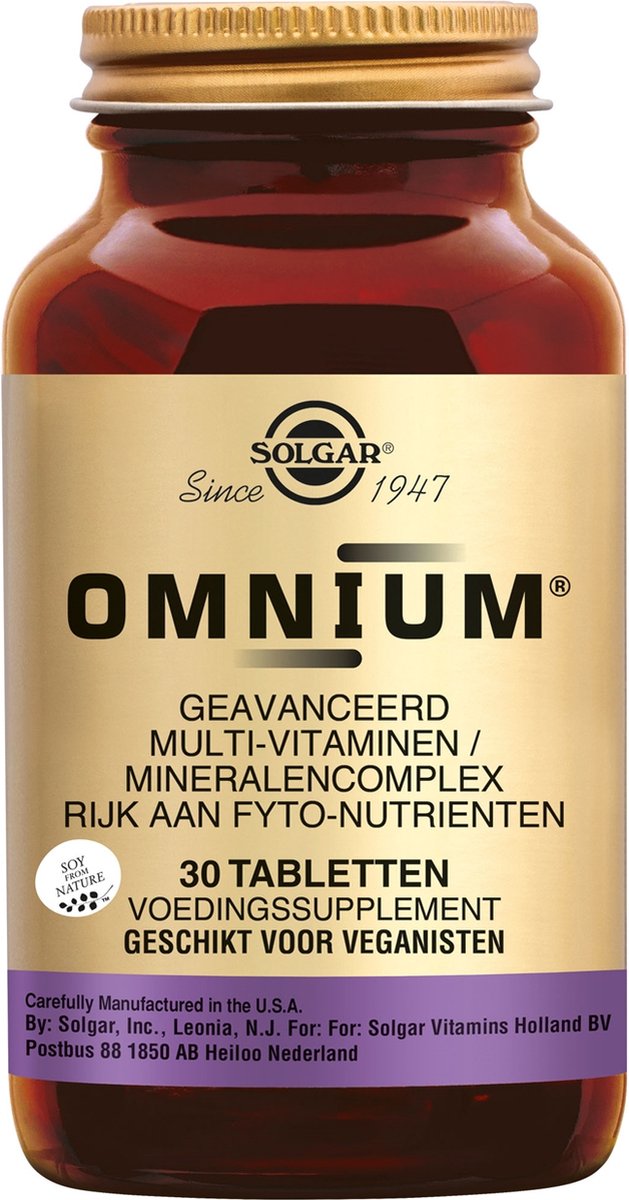 Solgar - Omnium® tabletten Geavanceerd multi-vitaminen / mineralencomplex. Rijk aan fyto-nutriënten - 30 tabletten