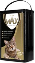 Max Kat en Kitten - Super Premium Plus voeding – Dierenvoeding met Biozin – Geschikt voor elke soort kat – Optimaliseert de spijsvertering – Verzorgt de tanden en voorkomt een slechte adem – 10kg