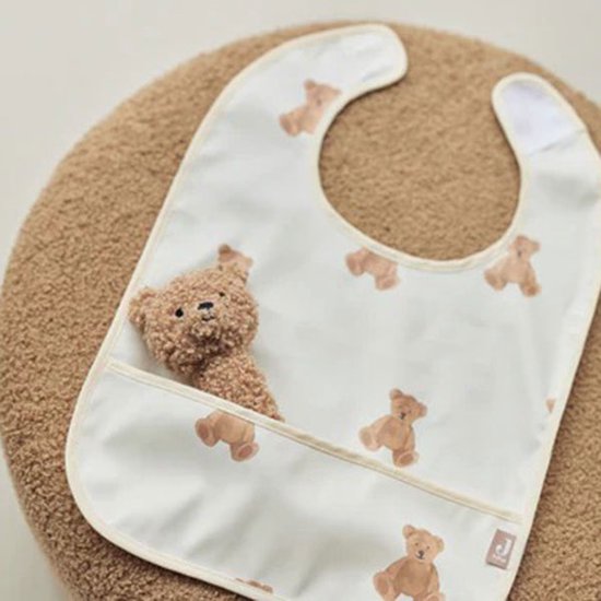 Jollein - Slab Waterproof (Teddy Bear) - Polyester - Polyurethaan - Slabbetjes Baby - 2 Stuks - 40 cm van Jollein — afbeelding 2
