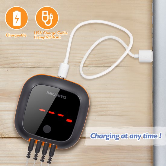 Inkbird IBT-4XS Bluetooth Thermometer - Keukenthermometer - Oplaadbare Accu