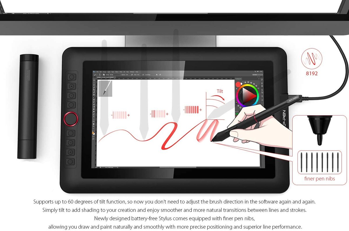 90€ sur Tablette Graphique avec Ecran XPPen Artist 13 (2nd Gen) en 13.3  Pouces-Stylet à Puce X3 8192 Niveaux - Tablette Graphique - Achat & prix