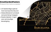 Affiche jardin - Toile jardin - Posters de jardin extérieur - Carte - Barcelona - Or - Zwart - 120x80 cm - Jardin