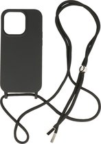 iPhone 14 Pro Hoesje Backcover Telefoonhoesje met Koord - 2.5mm Dikke - Zwart