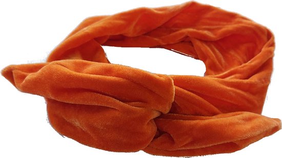 Haarband Velvet Effen - Hoofdband - Beugel met Fluweel - Oranje