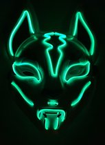 Feestmasker Fox - Wit LED licht - meerdere standen -  - Wit | Groen