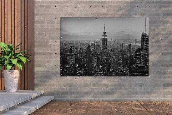 Décoration murale Impression photo New York City noir et blanc - 180x120 cm - Affiche jardin