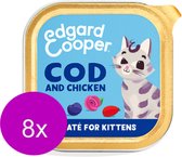 8x Edgard & Cooper Kitten Paté Kuipje Kip & Kabeljauw - Kattenvoer - 85g