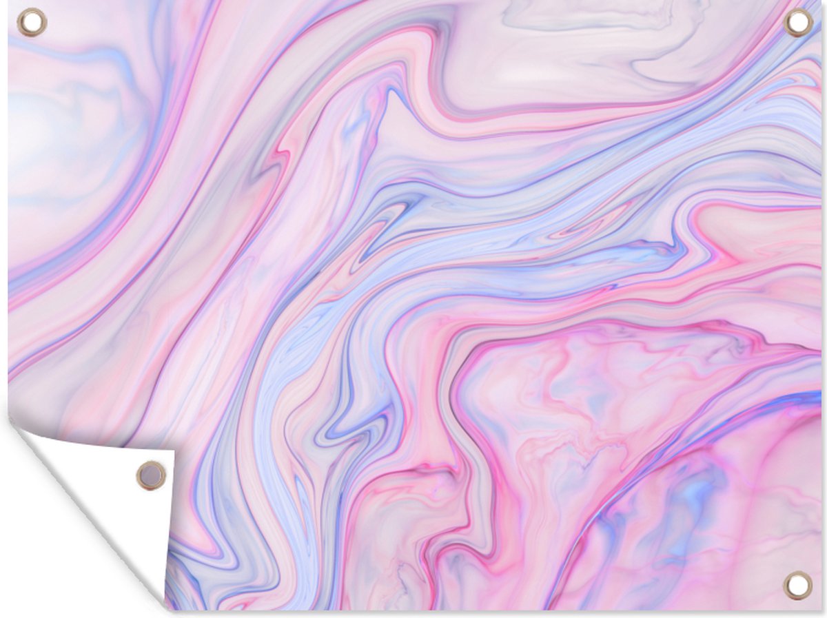 Tuinposter Marmer Kleuren Pastel 170x120 cm Wanddecoratie