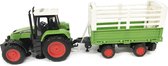 Speelgoed Tractor met vee trailer - aanhangwagen - 3 soorten geluiden en lichtjes - 39CM - boerderij voertuigen