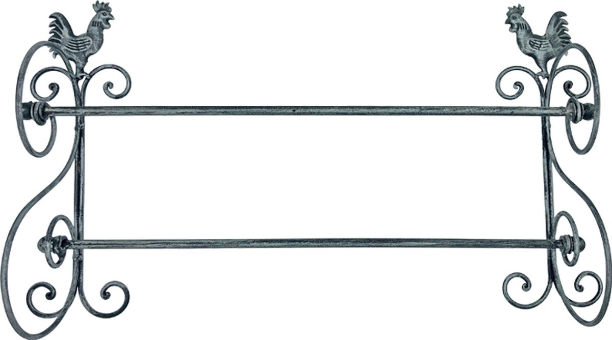 Lavandoux - Rustieke Dubbele Handdoekrek - Kip - Metaal - 68cm