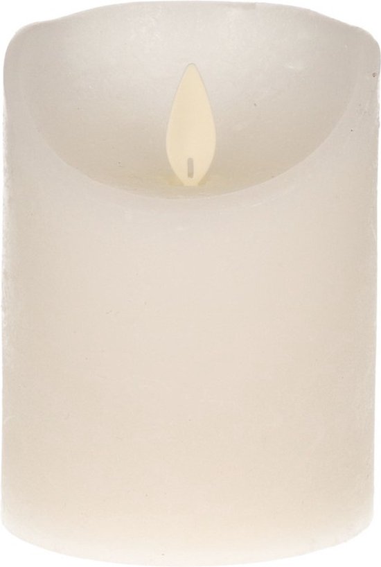 1x Witte LED kaars / stompkaars 10 cm - Luxe kaarsen op batterijen met bewegende vlam