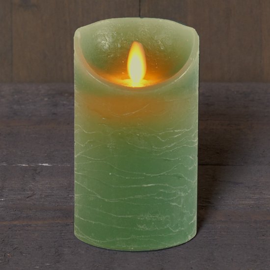 Anna s Collection Led Kaars stompkaars Jade Groen H12 5 X D7 5 Cm 