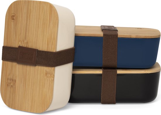 Retulp Lunchbox Off White - Lunchbox - Boîte à pain - Spork - Bamboe - Wit