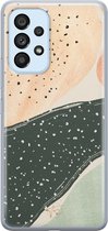 Hoesje geschikt voor Samsung Galaxy A33 - Abstract peach - Soft Case - TPU - Print - Multi - Mooie Telefoonhoesjes