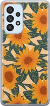 Hoesje geschikt voor Samsung Galaxy A33 - Zonnebloemen - Soft Case - TPU - Bloemen - Oranje - Mooie Telefoonhoesjes