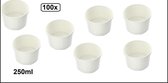 Bol.com 100x Soepbeker karton 250ml wit - Soep salade beker festival warme dranken maaltijd carnaval aanbieding