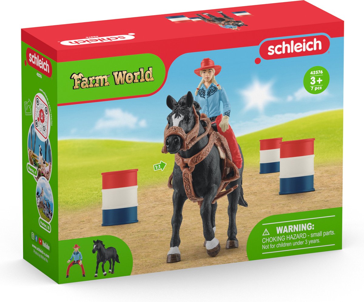 Schleich Farm World Barrel Racing met Cowgirl en Appaloosa thumbnail 5