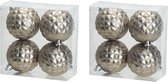 12x Luxe zilveren kunststof kerstballen 8 cm - Onbreekbare plastic kerstballen - Kerstboomversiering zilver
