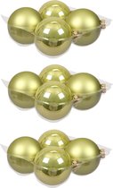 16x stuks kerstversiering kerstballen salie groen (oasis) van glas - 10 cm - mat/glans - Kerstboomversiering