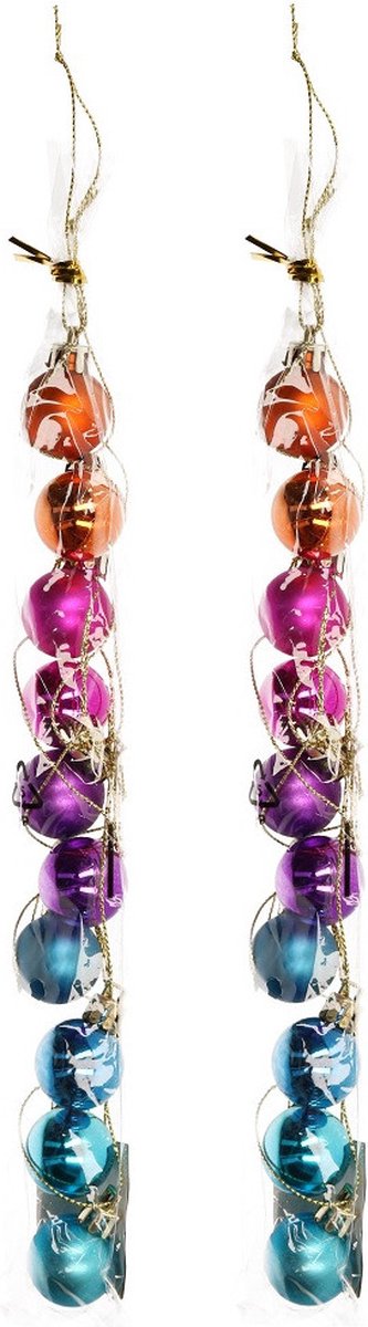 40x Mini kerstballen/kerstballetjes gekleurd kunststof 2,5 cm - Kerstboomversiering - kerstversiering gekleurde kerstballen