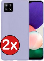 Hoesje Geschikt voor Samsung M22 Hoesje Siliconen Case Hoes - Hoes Geschikt voor Samsung Galaxy M22 Hoes Cover Case - Lila - 2 PACK